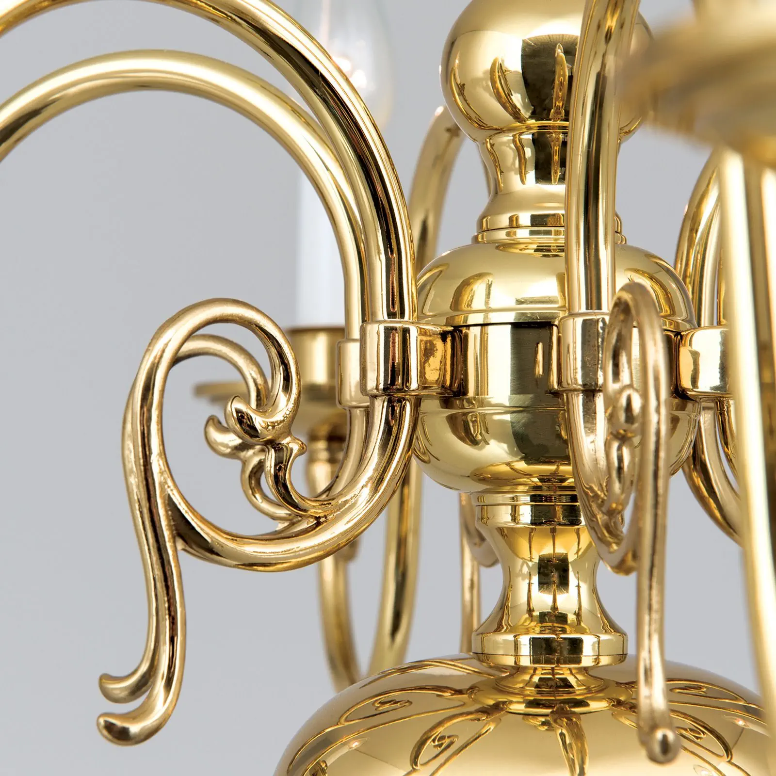 Luster FLÄMISCH, 6 izvora svetla, sjajni mesing - 4