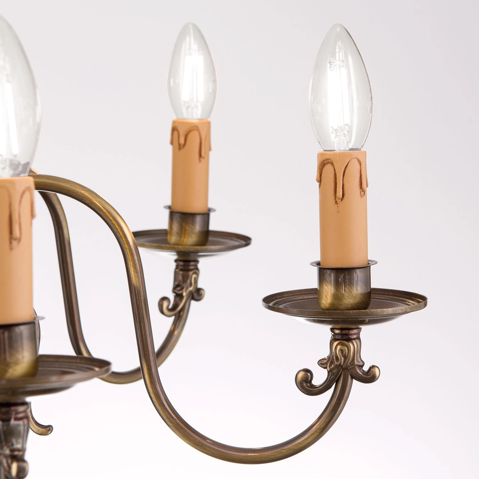 Luster FLÄMISCH, 6 izvora svetla, antik mesing - 5