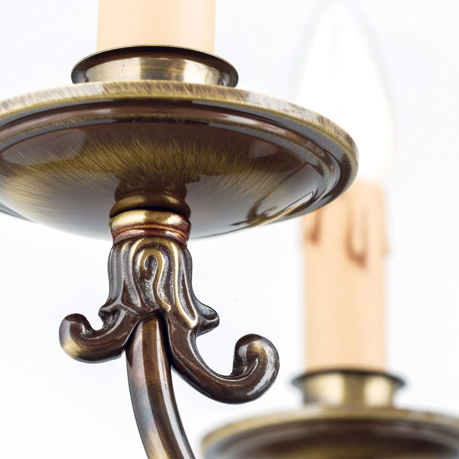 Luster FLÄMISCH, 8 izvora svetla, patina - 3