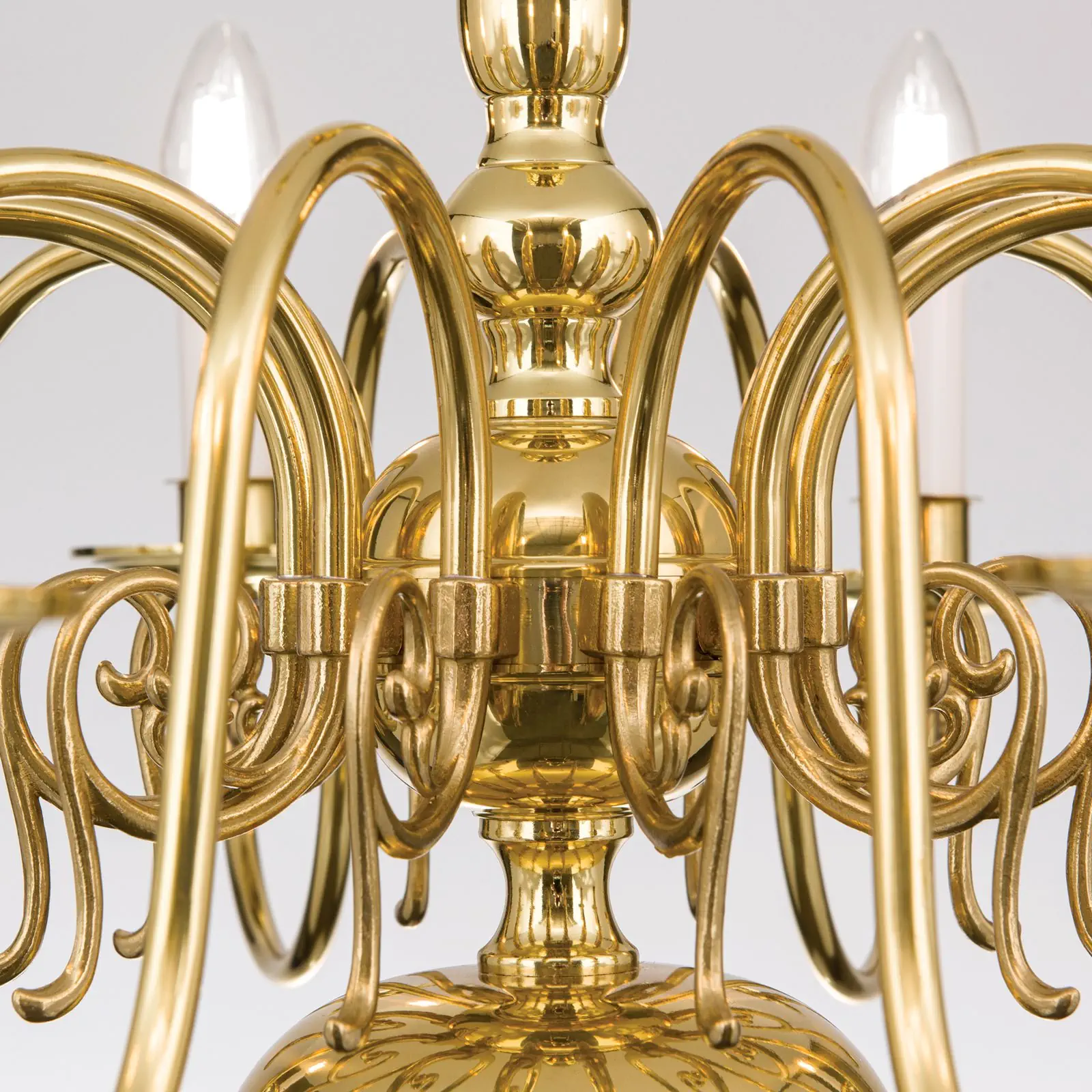 Luster FLÄMISCH, 10 izvora svetla, sjajni mesing - 6