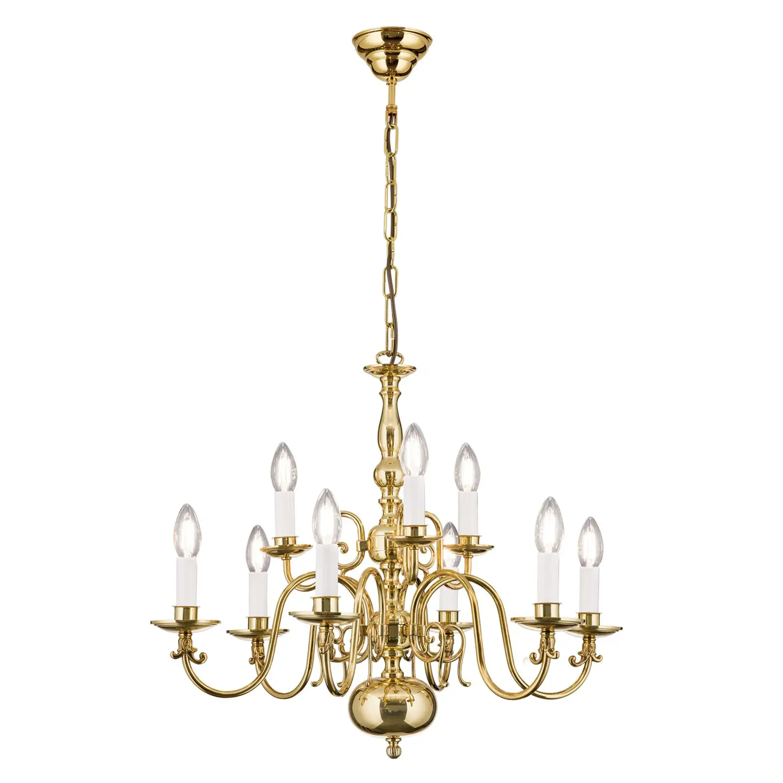 Luster FLÄMISCH, 9 izvora svetla, sjajni mesing - 4