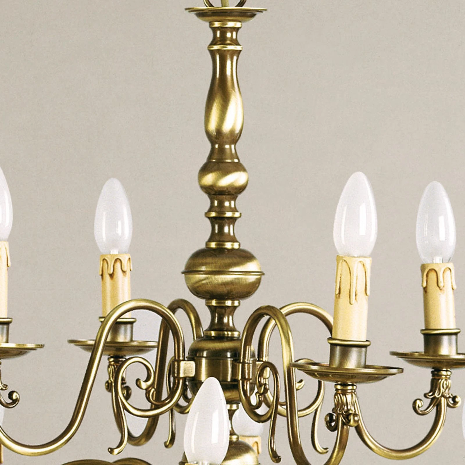 Luster FLÄMISCH, 12 izvora svetla, patina - 3