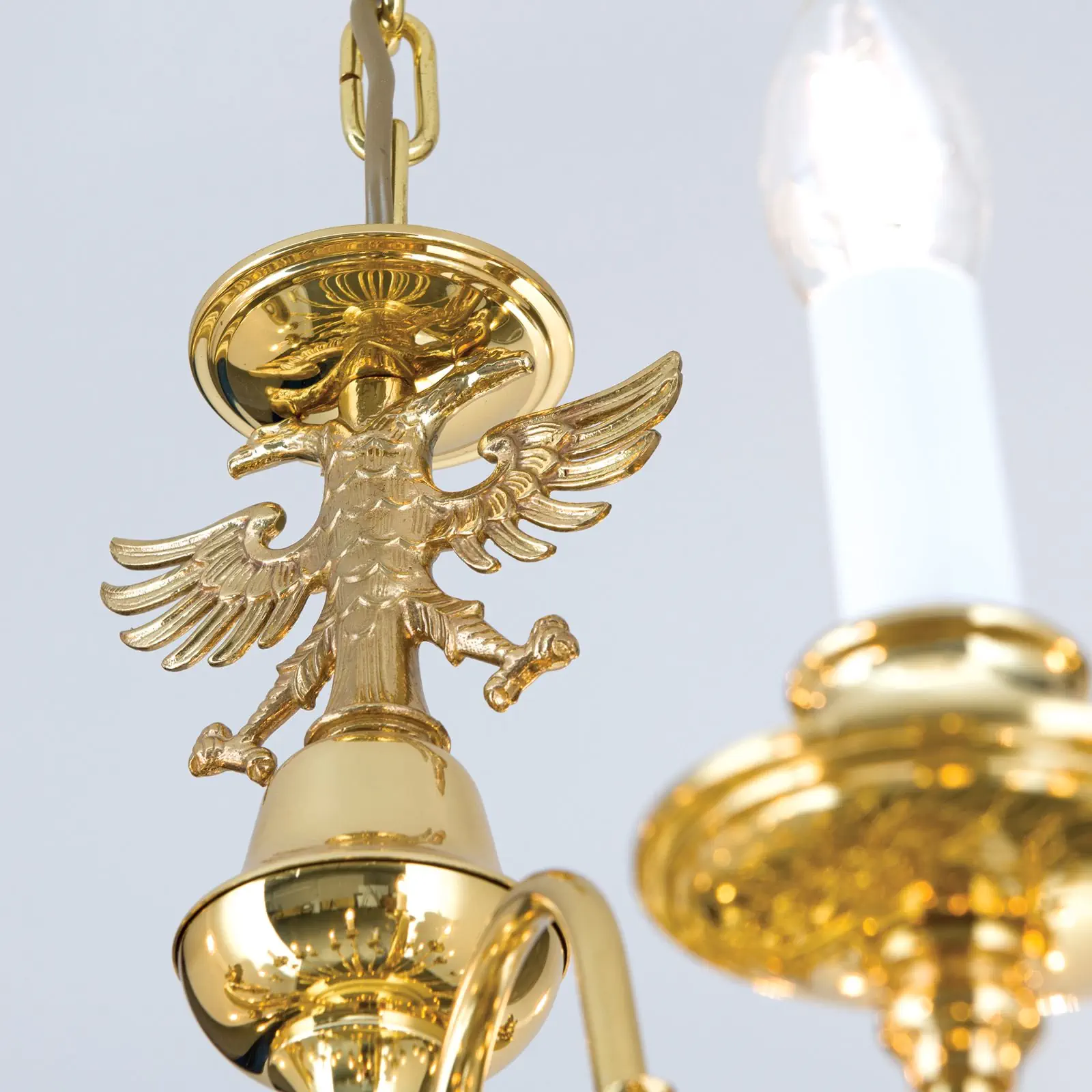 Luster FLÄMISCH, 18+12+6+3 izvora svetla, sjajni mesing, sa orlom - 6