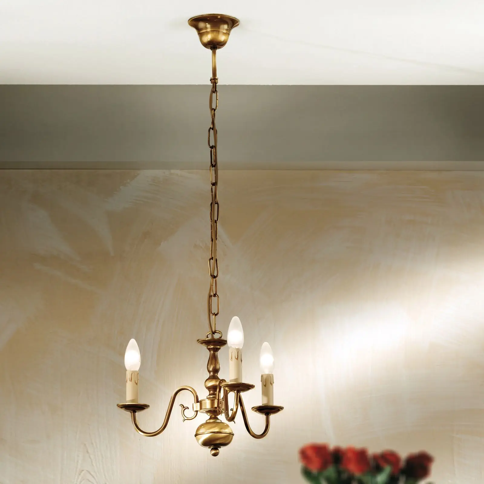 Luster FLÄMISCH, 3 izvora svetla, patina - 5