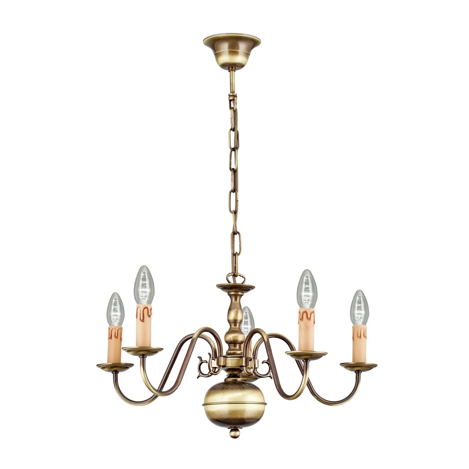 Luster FLÄMISCH, 5 izvora svetla, patina - 5