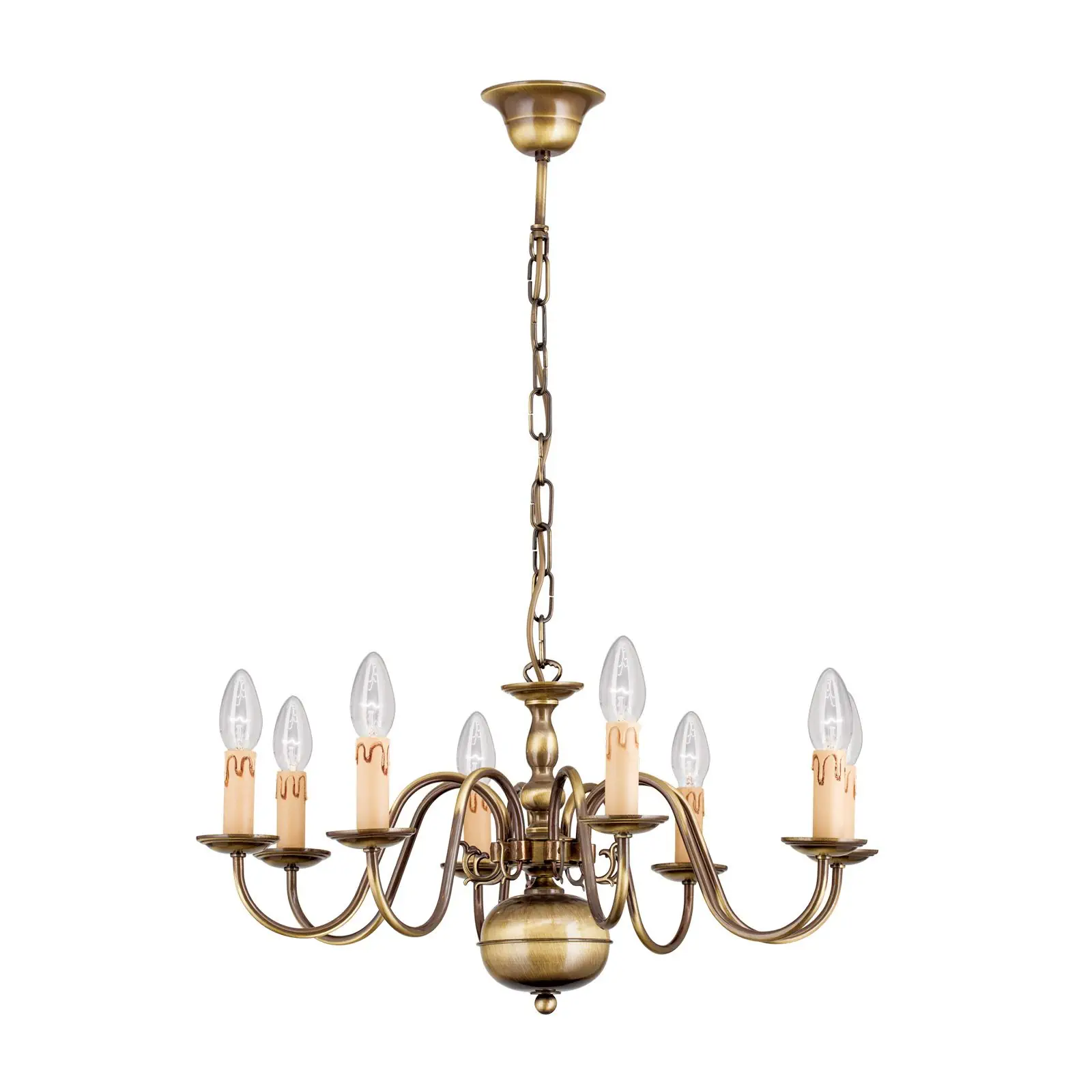 Luster FLÄMISCH, 8 izvora svetla, patina - 3