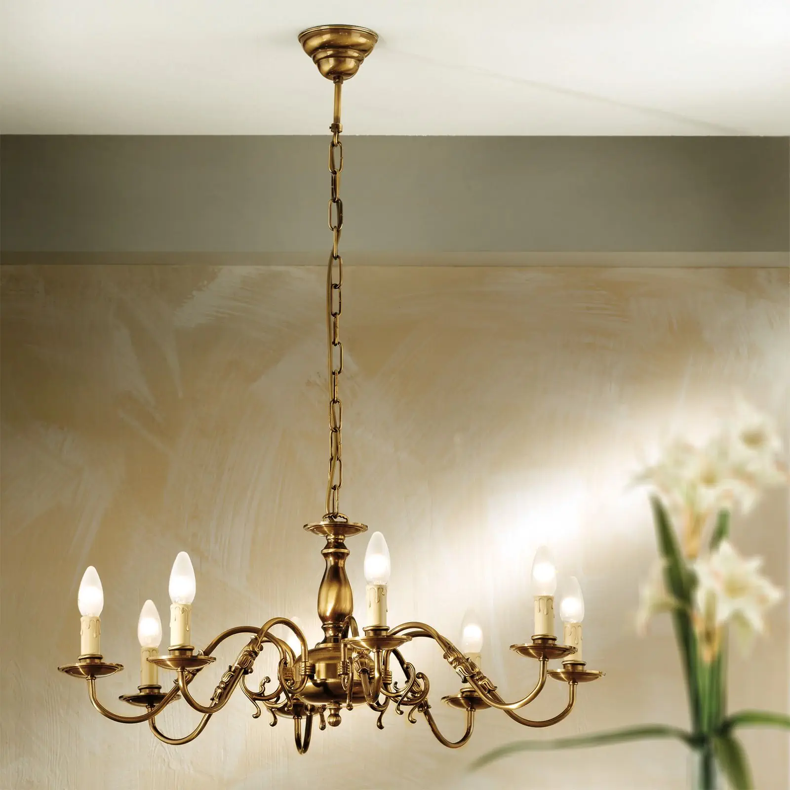Luster FLÄMISCH, 8 izvora svetla, patina