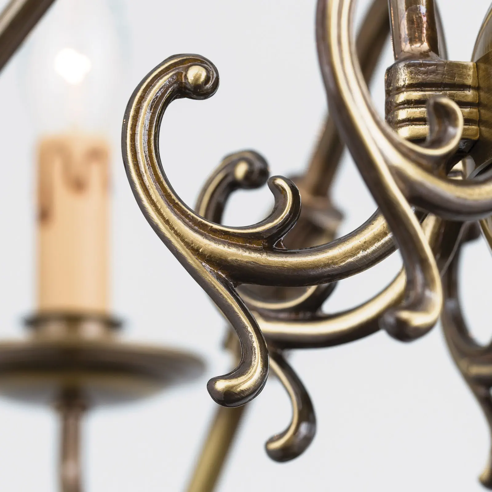 Luster FLÄMISCH, 10 izvora svetla, patina - 4