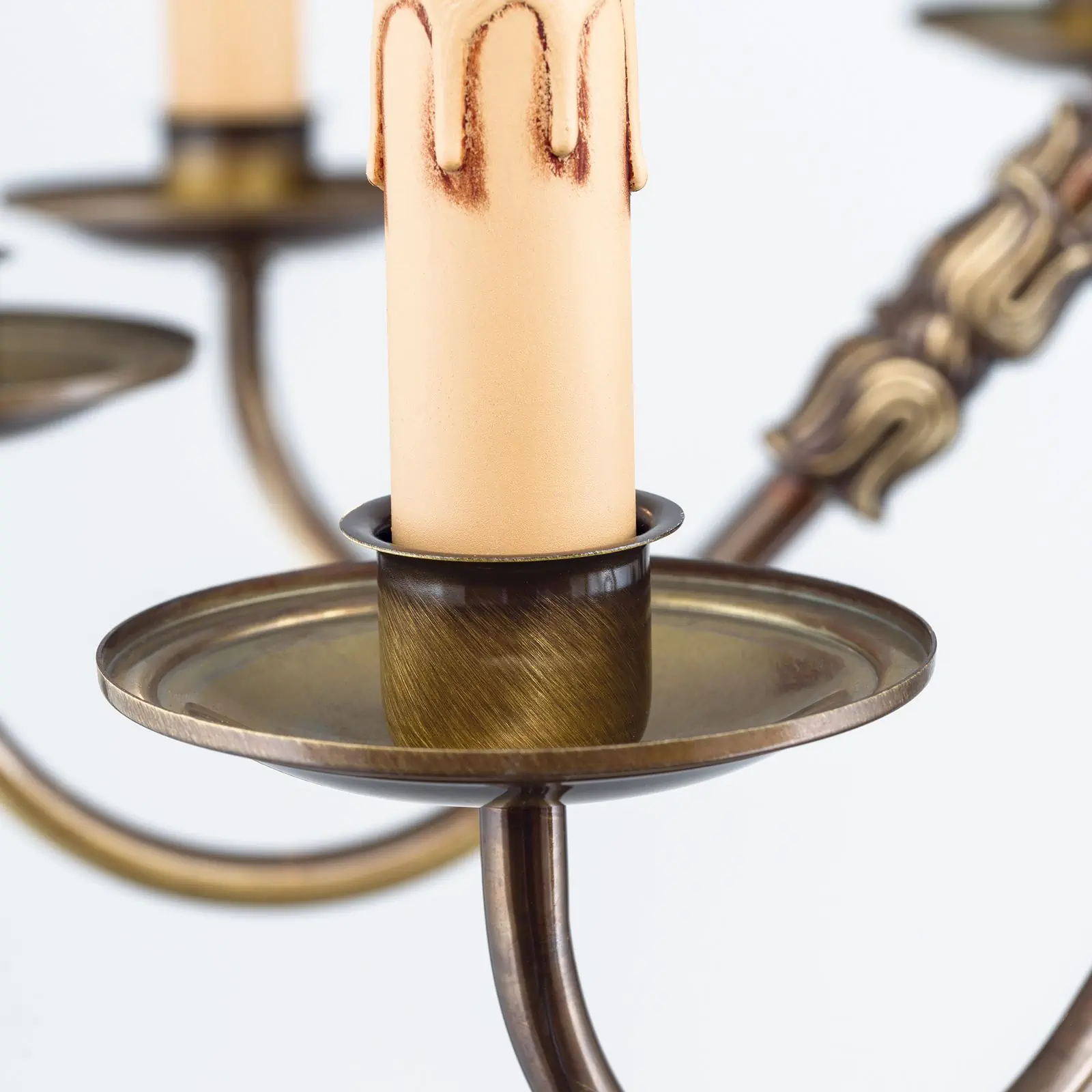 Luster FLÄMISCH, 10 izvora svetla, patina - 6