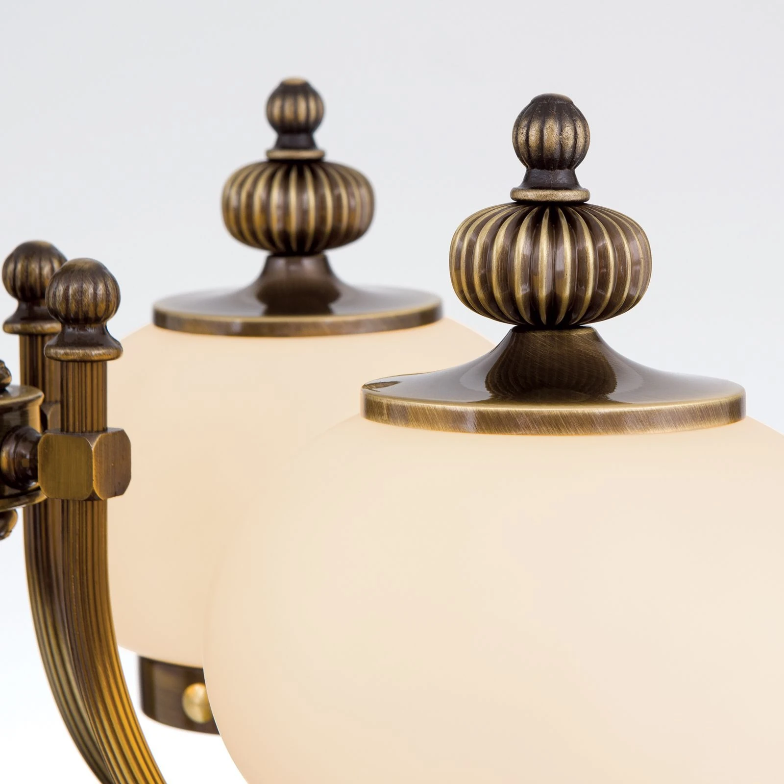 Luster WIENER NOSTALGIE, 4 svetla, nagore, antik mesing, šampanj mat staklo - 6