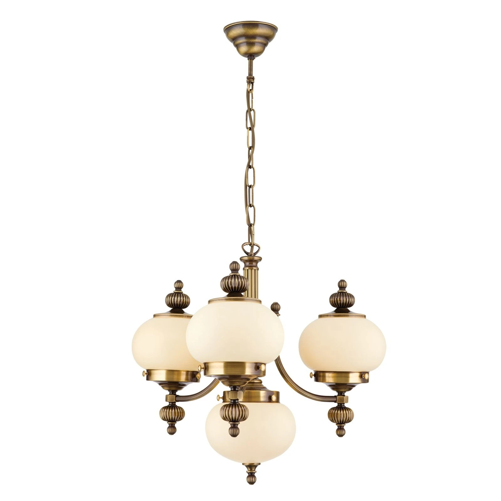 Luster WIENER NOSTALGIE, 3+1 izvora svetla, nagore, antik mesing, šampanj mat staklo - 4