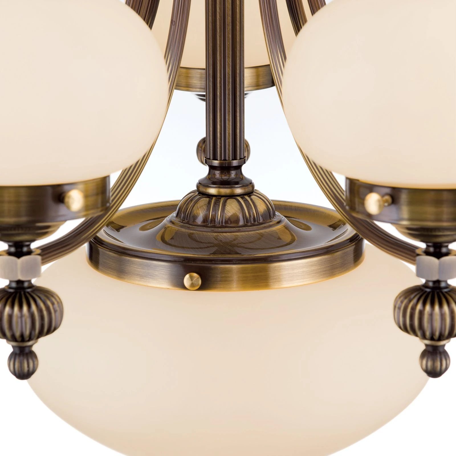 Luster WIENER NOSTALGIE, 7+1 izvora svetla, nagore, antik mesing, šampanj mat staklo - 6