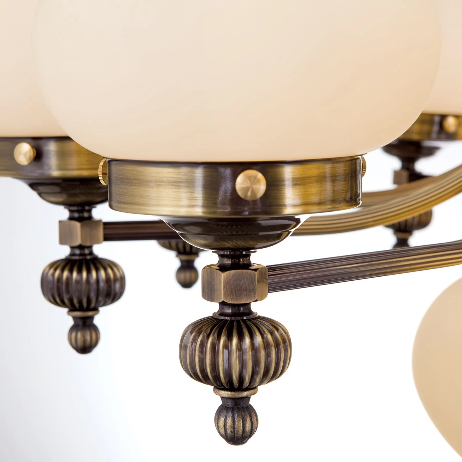 Luster WIENER NOSTALGIE, 10+1 izvora svetla, nagore, sjajni mesing, šampanj mat abažuri - 5