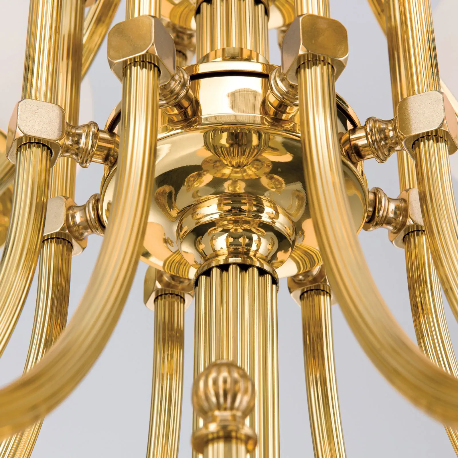 Luster WIENER NOSTALGIE, 17 izvora svetla, sjajni mesing, sa opal mat staklom, usmeren nagore - 6