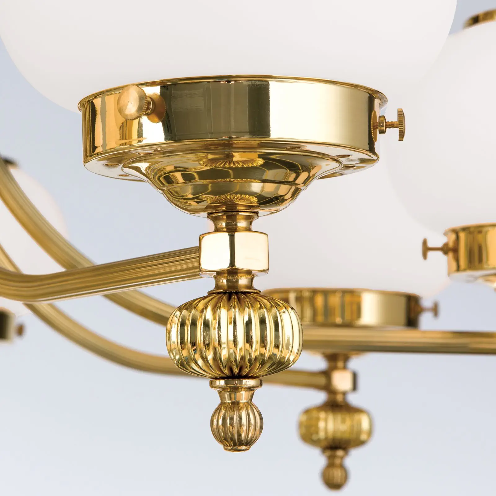 Luster WIENER NOSTALGIE, 32 izvora svetla, sjajni mesing, sa opal mat staklom, usmeren nagore - 6