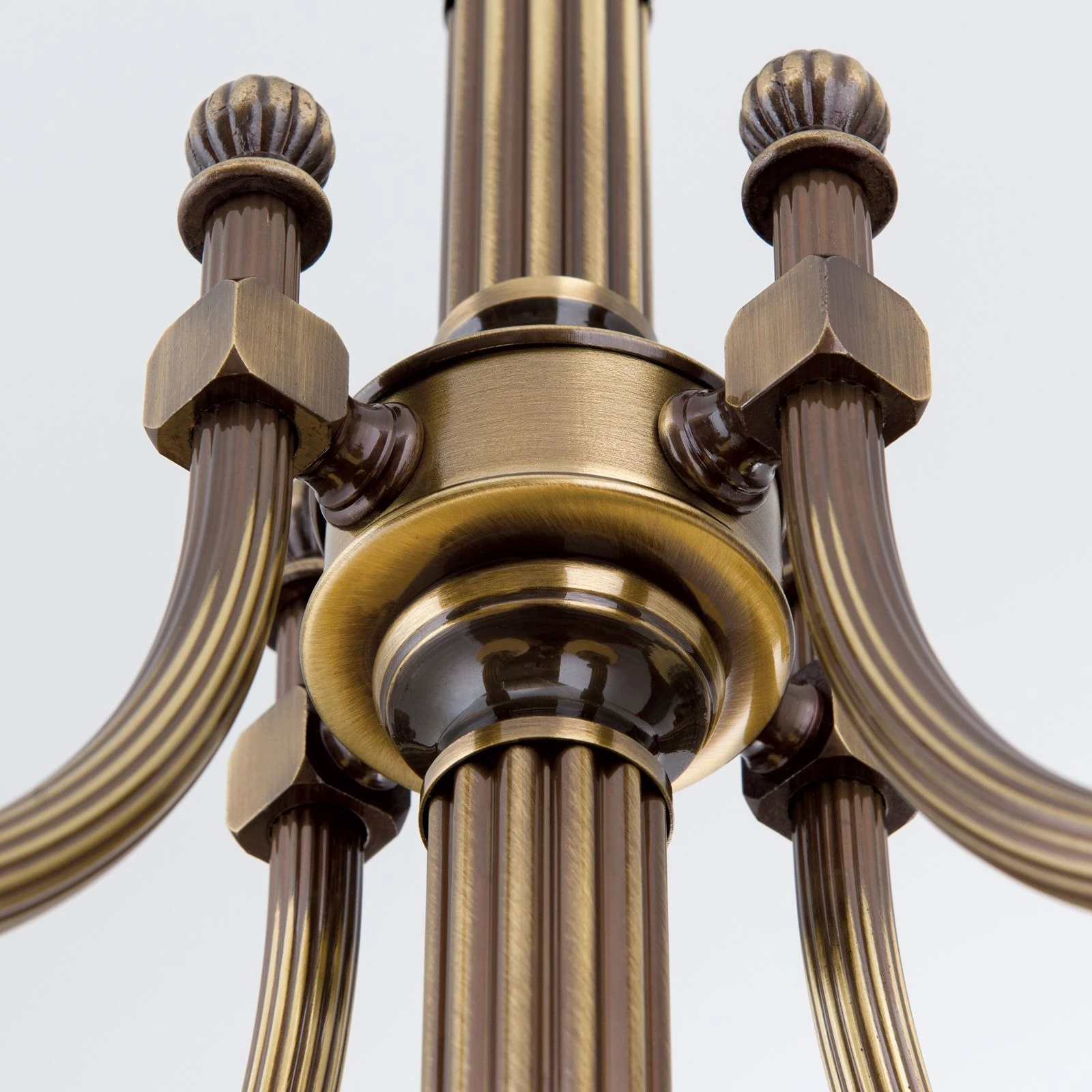 Luster WIENER NOSTALGIE, 4 svetla, nadole, antik mesing, sjajni šampanj abažuri - 5