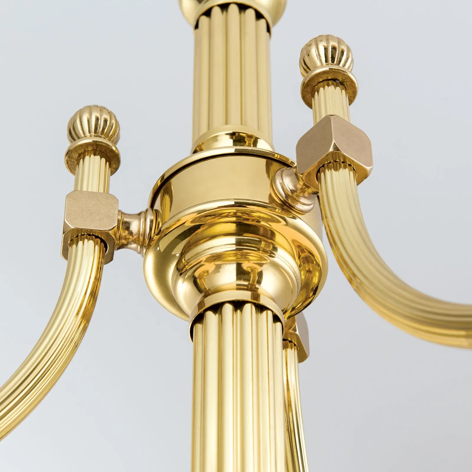 Luster WIENER NOSTALGIE, 3+1 izvora svetla, sjajni mesing, sa opal mat staklom, usmeren nadole - 5