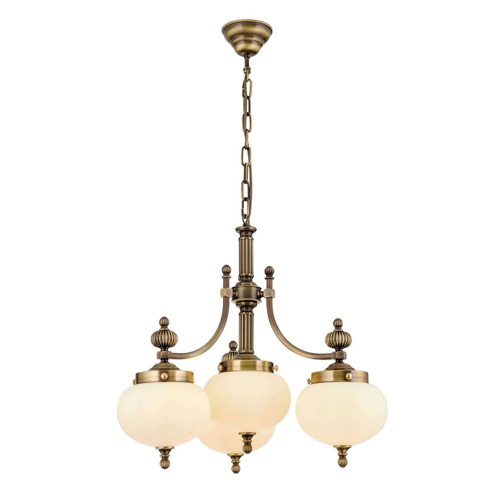 Luster WIENER NOSTALGIE, 3+1 izvora svetla, nadole, antik mesing, šampanj mat staklo - 4