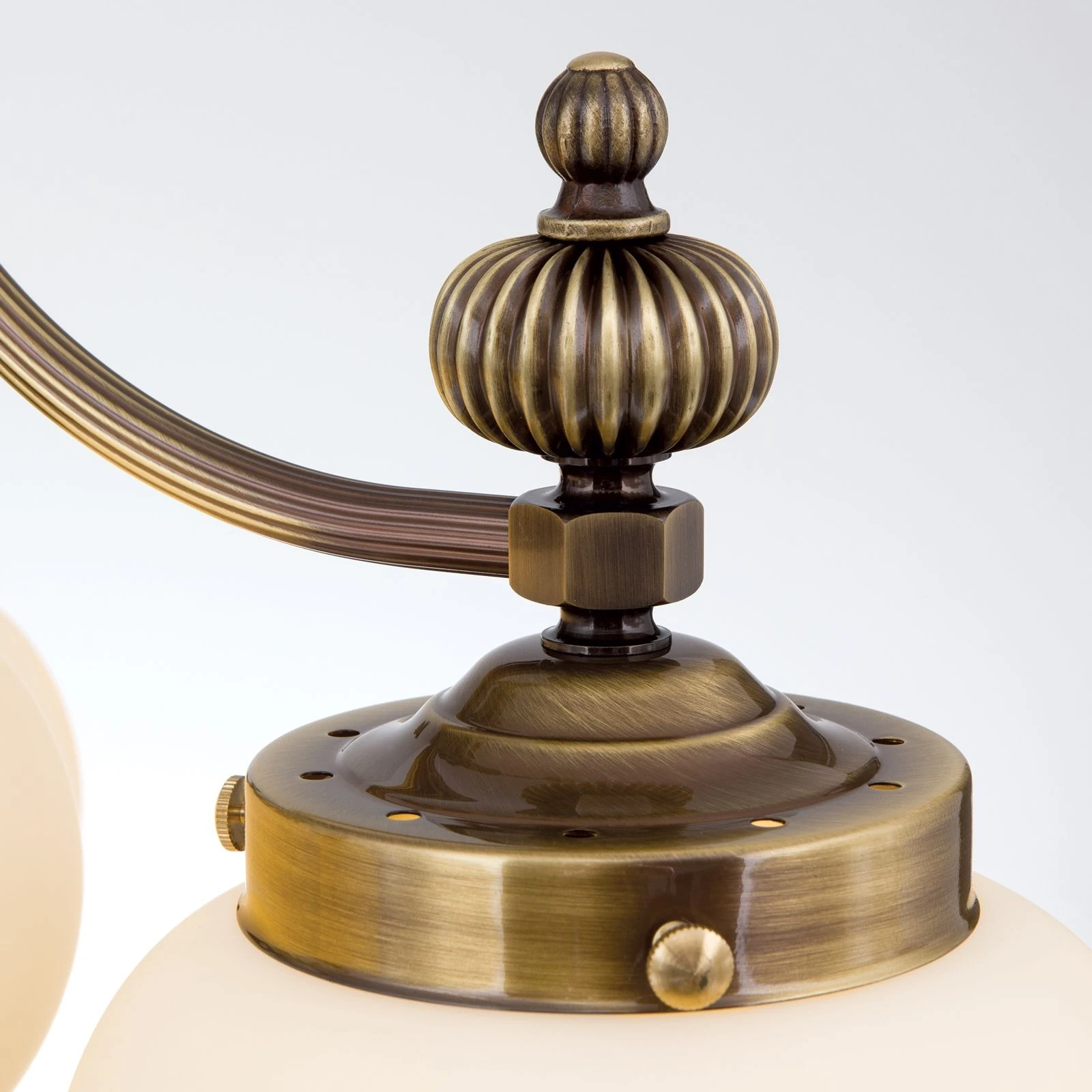 Luster WIENER NOSTALGIE, 3+1 izvora svetla, nadole, antik mesing, šampanj mat staklo - 6