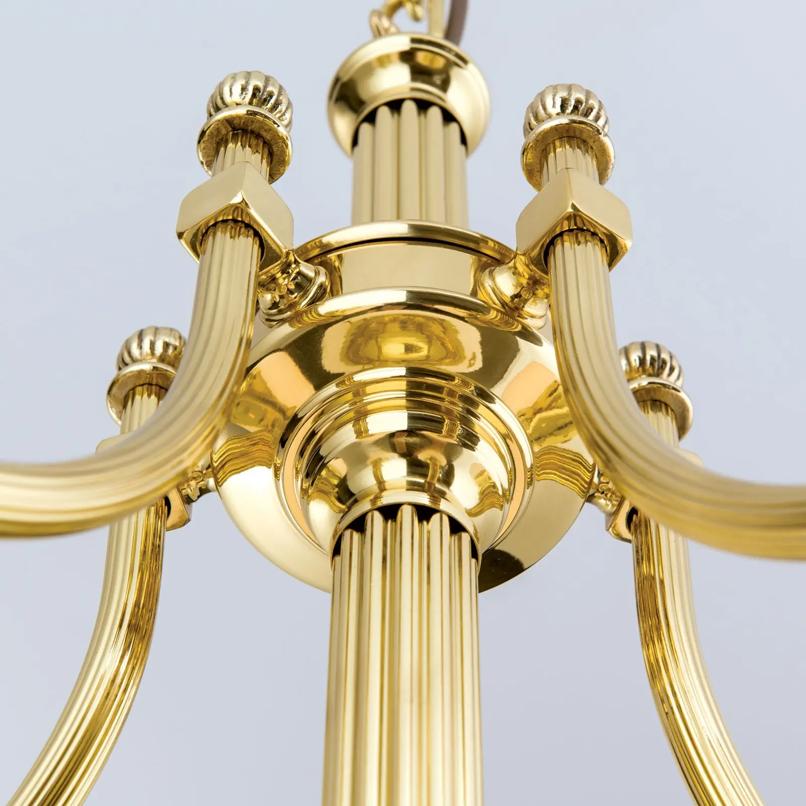 Luster WIENER NOSTALGIE, 5+1 izvora svetla, sjajni mesing, sa opal mat staklom, usmeren nadole - 6