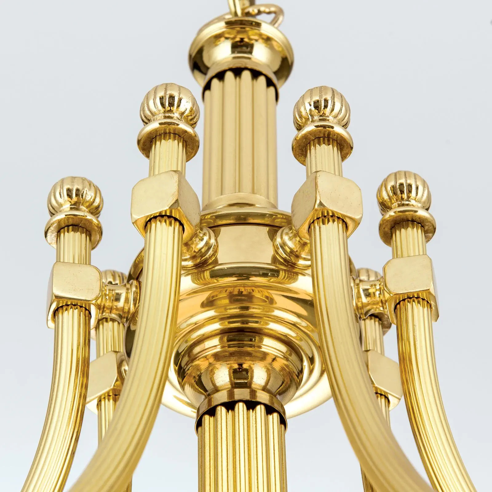 Luster WIENER NOSTALGIE, 7+1 izvora svetla, sjajni mesing, sa opal mat staklom, usmeren nadole - 5