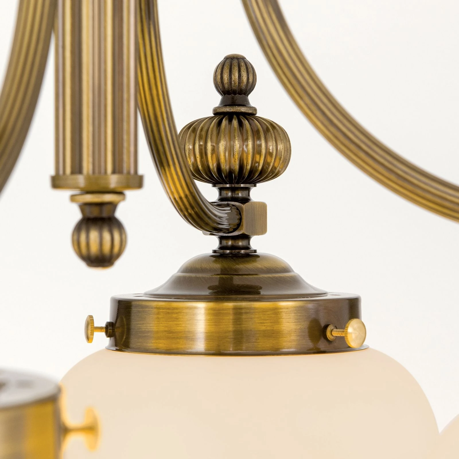 Plafonski luster WIENER NOSTALGIE, 4 izvora svetla, antik mesing, šampanj staklo - 6