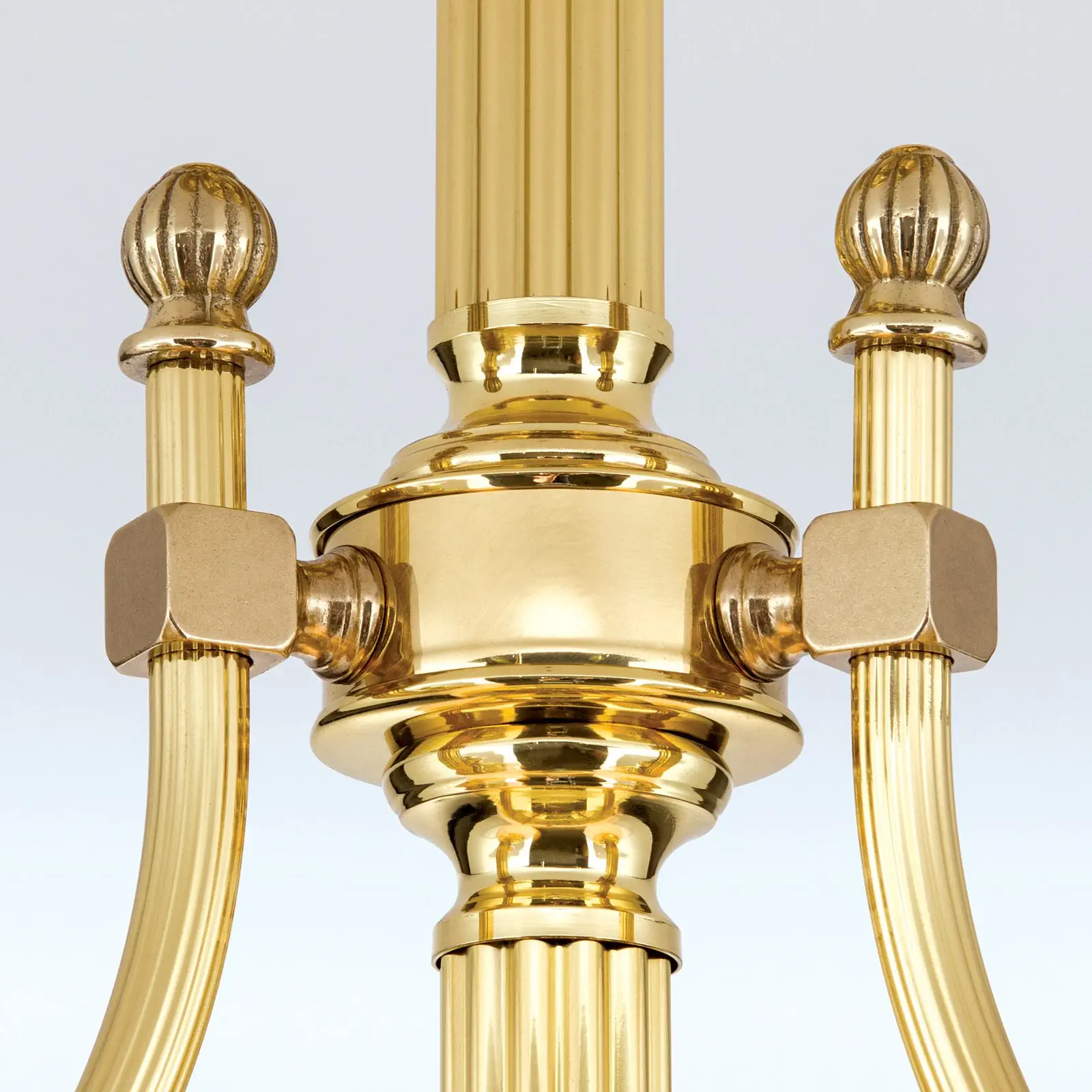 Plafonski luster WIENER NOSTALGIE, sa 3+1 izvora svetla, sjajni mesing, sa opalno mat staklom - 5