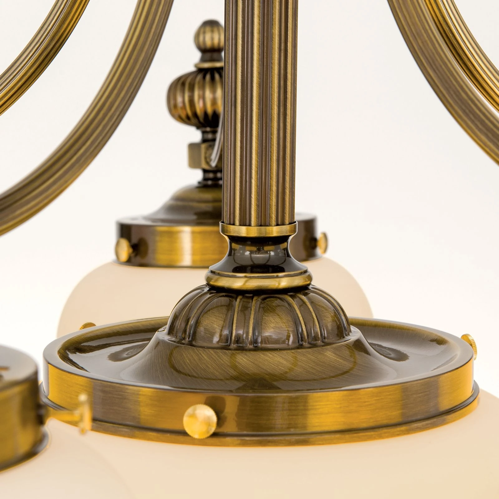 Plafonski luster WIENER NOSTALGIE, 5+1 izvora svetla, antik mesing, šampanj staklo - 6