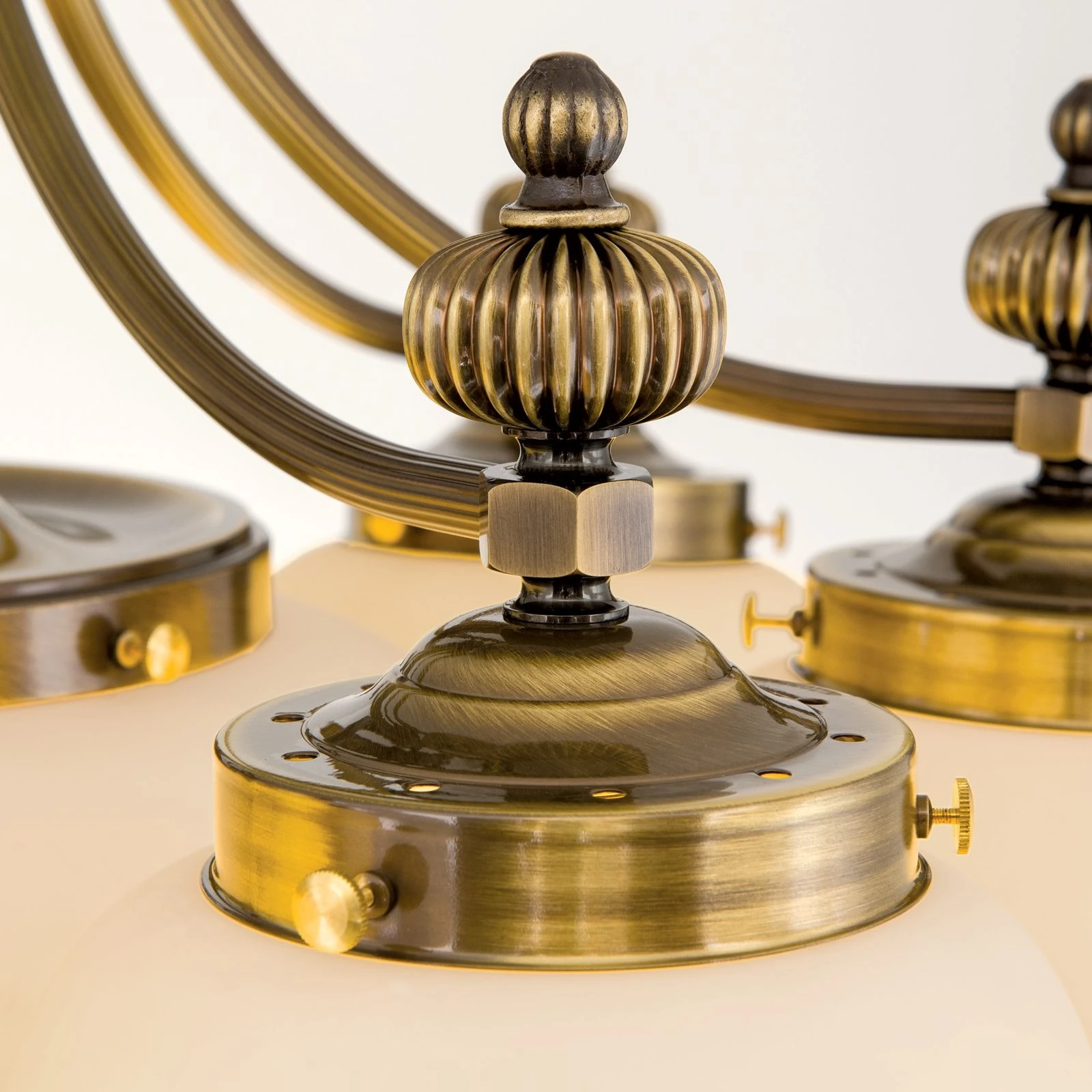 Plafonski luster WIENER NOSTALGIE, 7+1 izvora svetla, antik mesing, šampanj staklo - 5