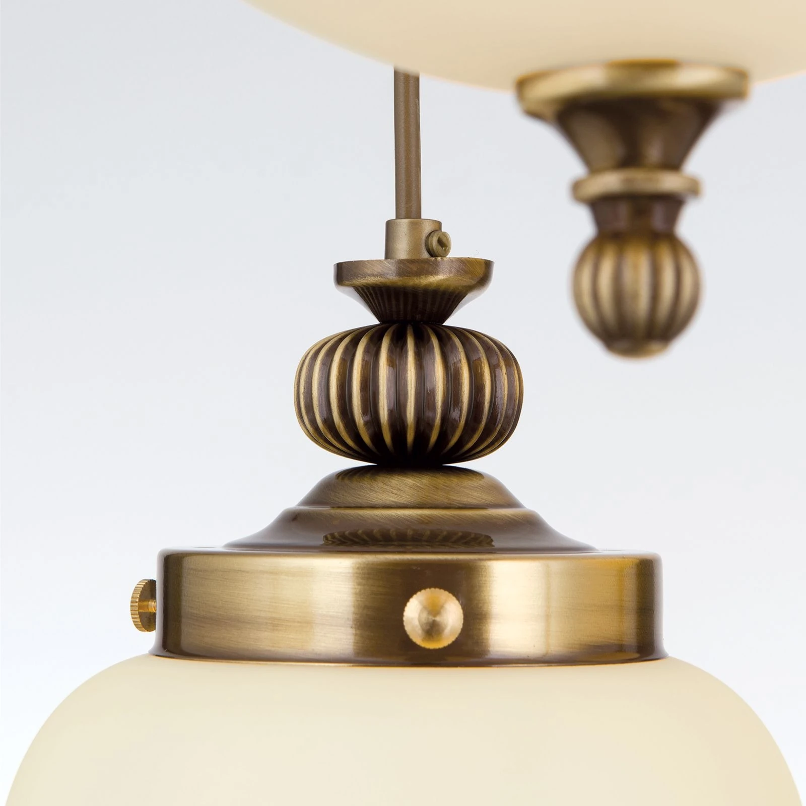 Plafonski luster WIENER NOSTALGIE, 4+1 izvora svetla, antik mesing, šampanj staklo - 6