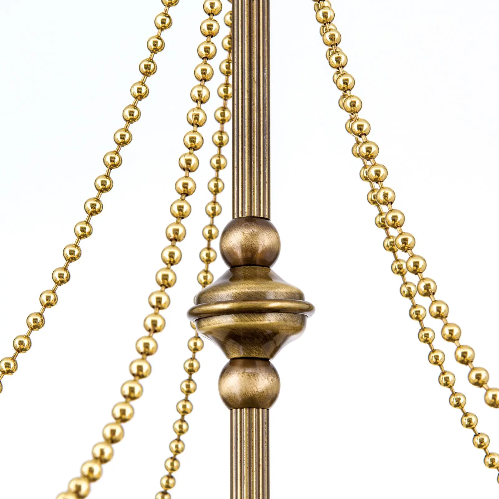 Luster ARTDESIGN, antik mesing, šampanj abažuri, 5 svetlosnih izvora - 6