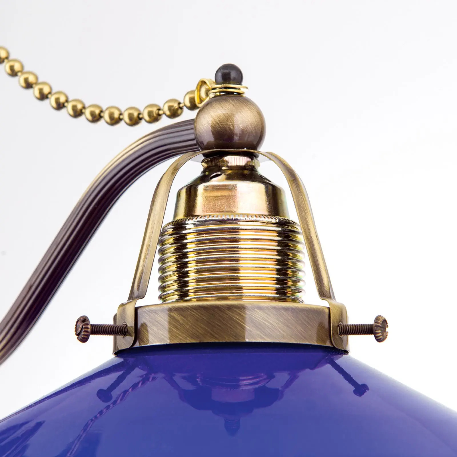 Luster ARTDESIGN, antik mesing, plavi abažuri, 2 svetlosna izvora - 5