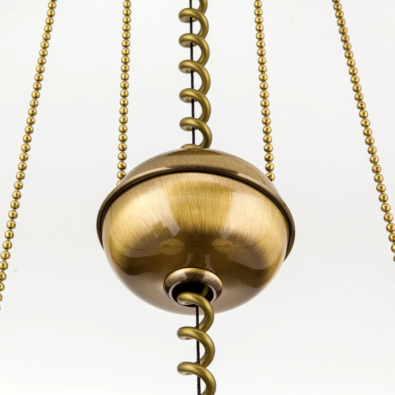 Luster ARTDESIGN, antik mesing, šampanj abažuri, 2 svetlosna izvora + mehanizam za podešavanje visine (kontra-teg) - 5