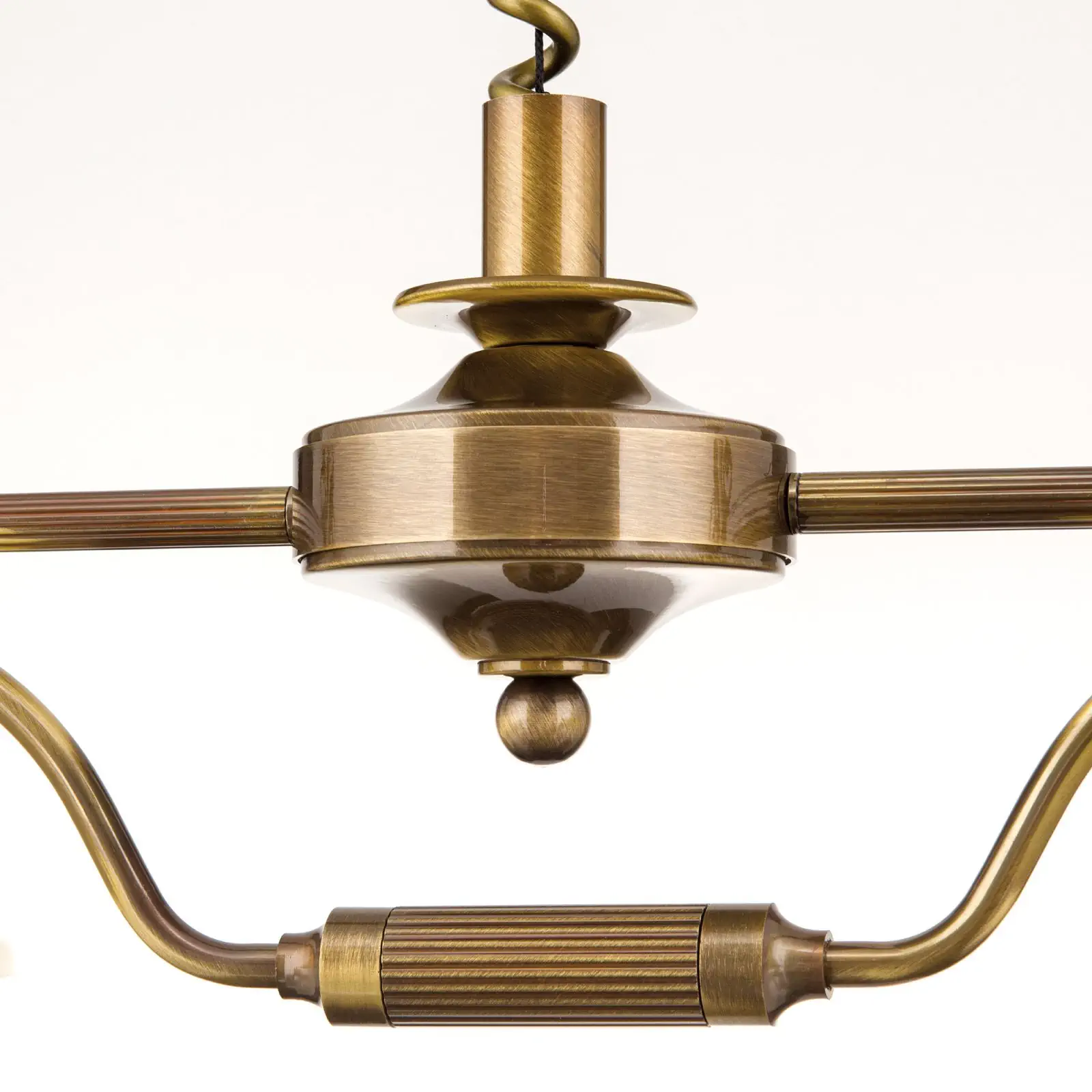 Luster ARTDESIGN, antik mesing, šampanj abažuri, 2 svetlosna izvora + mehanizam za podešavanje visine (kontra-teg) - 6