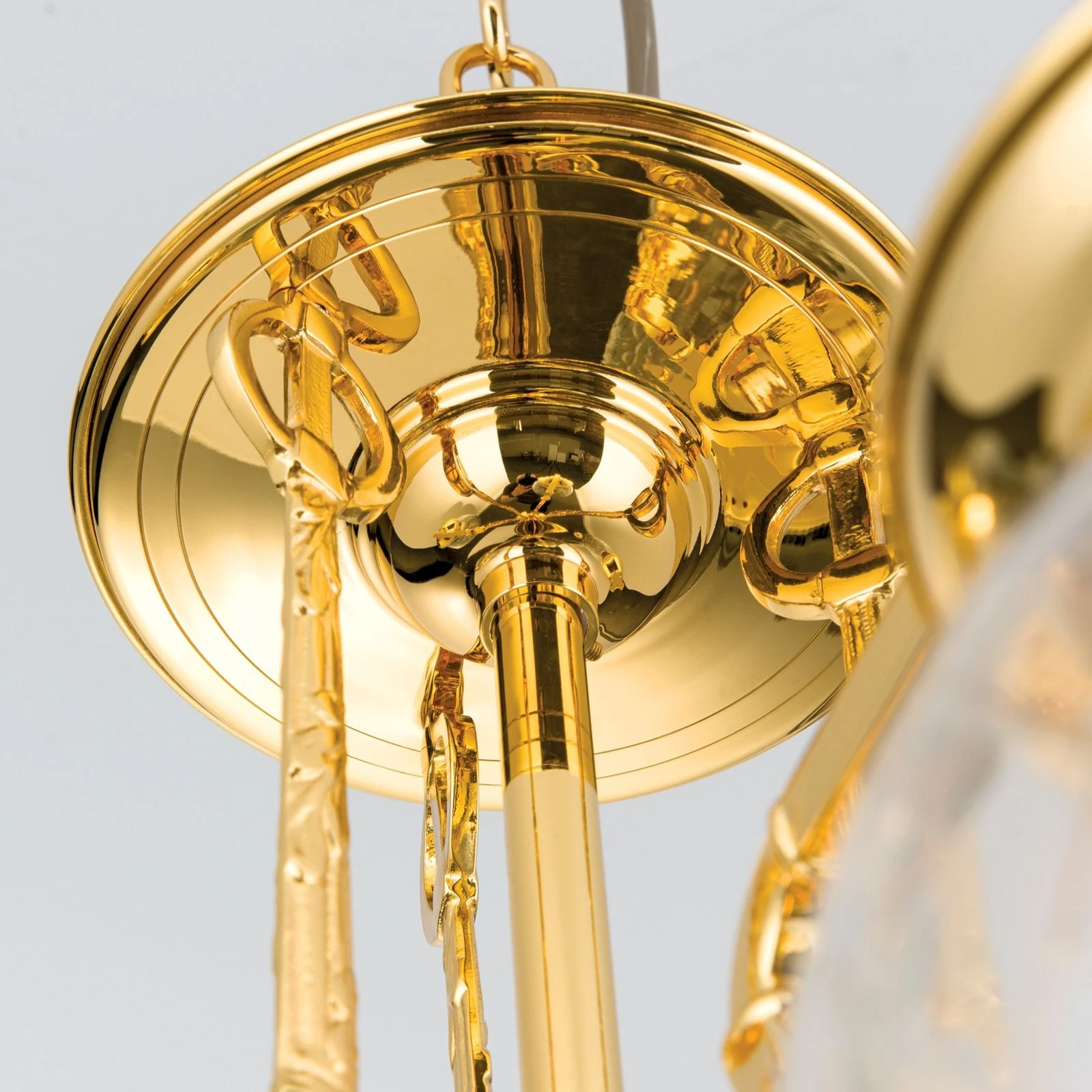 Luster BUDAPEST, 3 svetla, 24-karatno pozlaćen, providno kristalno staklo - 5