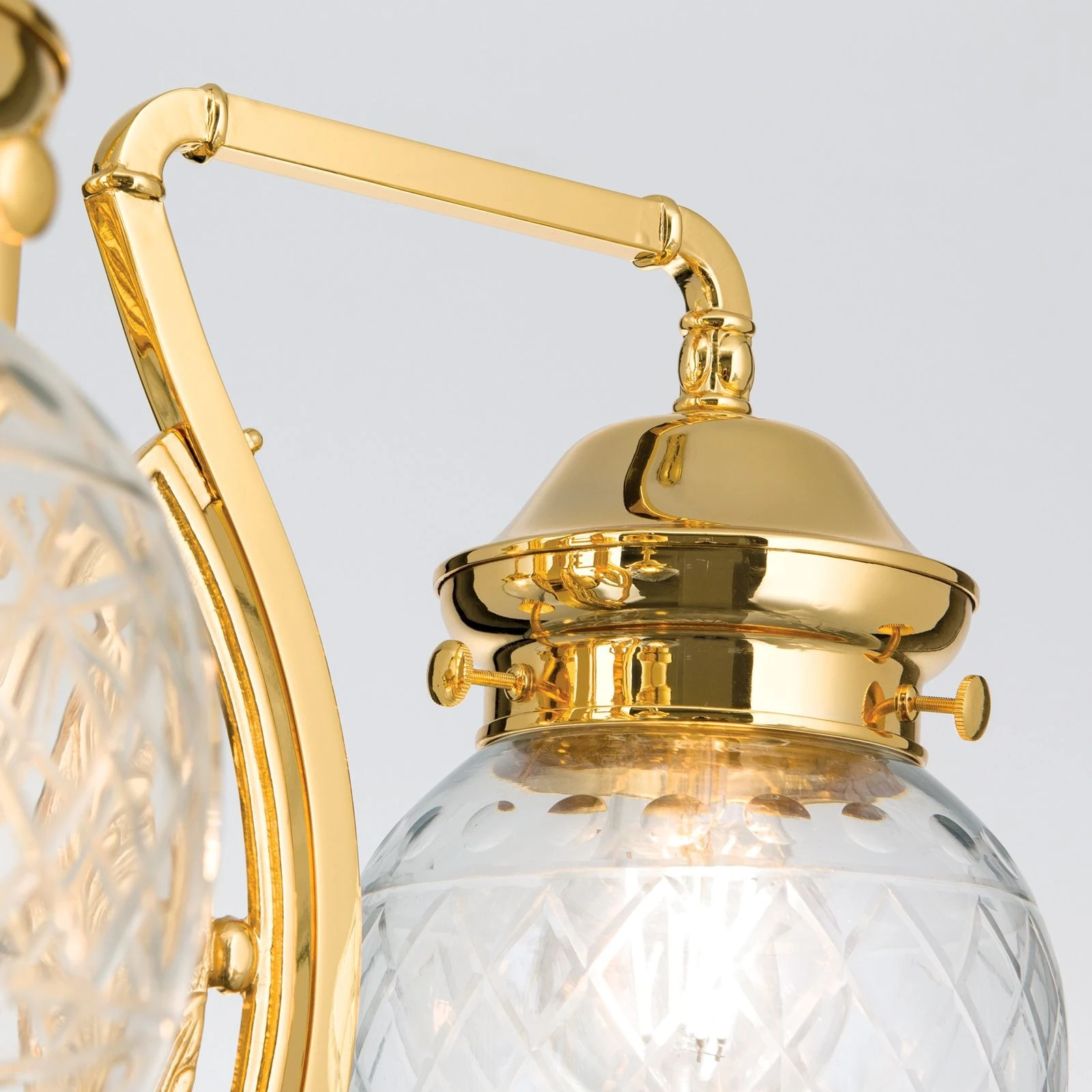 Luster BUDAPEST, 3 svetla, 24-karatno pozlaćen, providno kristalno staklo - 6