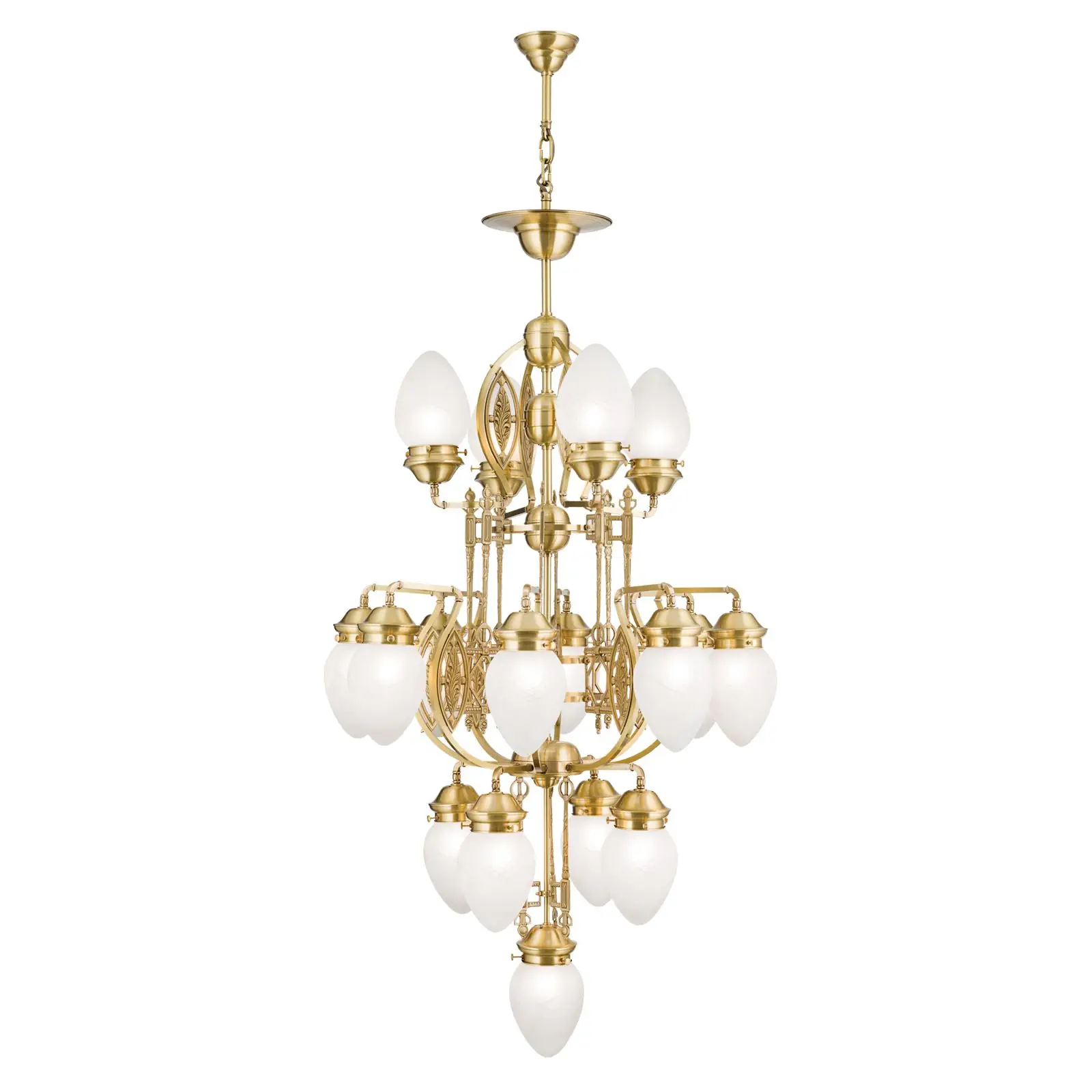 Luster BUDAPEST, 17 izvora svetla, bronza, sa prozirnim mat staklom - 4