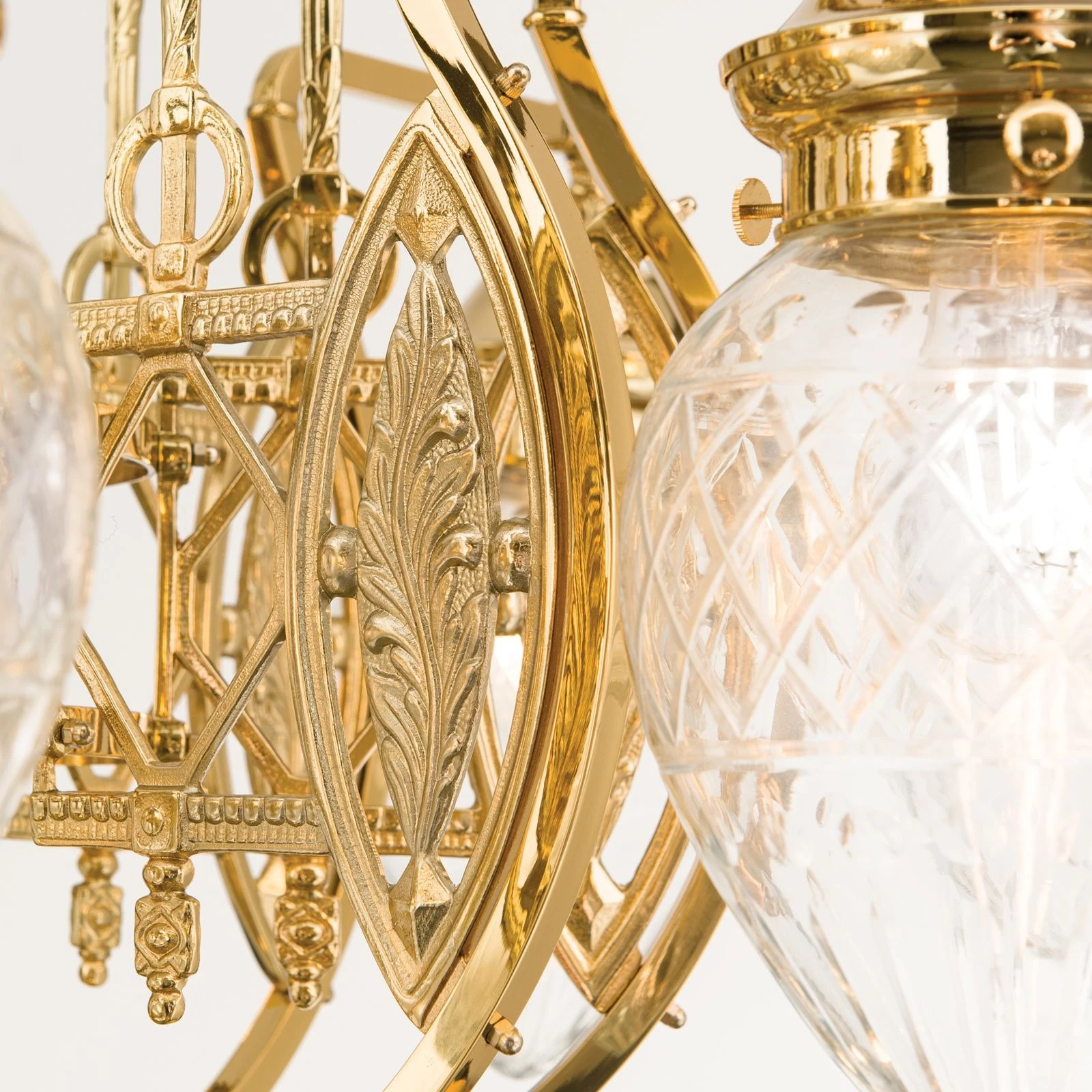 Luster BUDAPEST, 17 izvora svetla, 24-karatno pozlaćen, providno kristalno staklo - 5