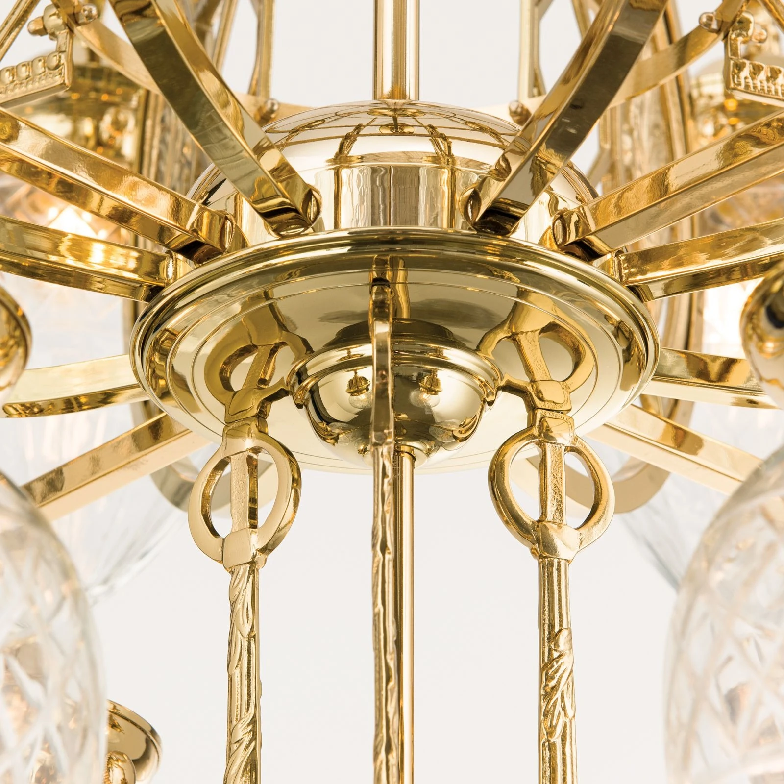 Luster BUDAPEST, 17 izvora svetla, 24-karatno pozlaćen, providno kristalno staklo - 6