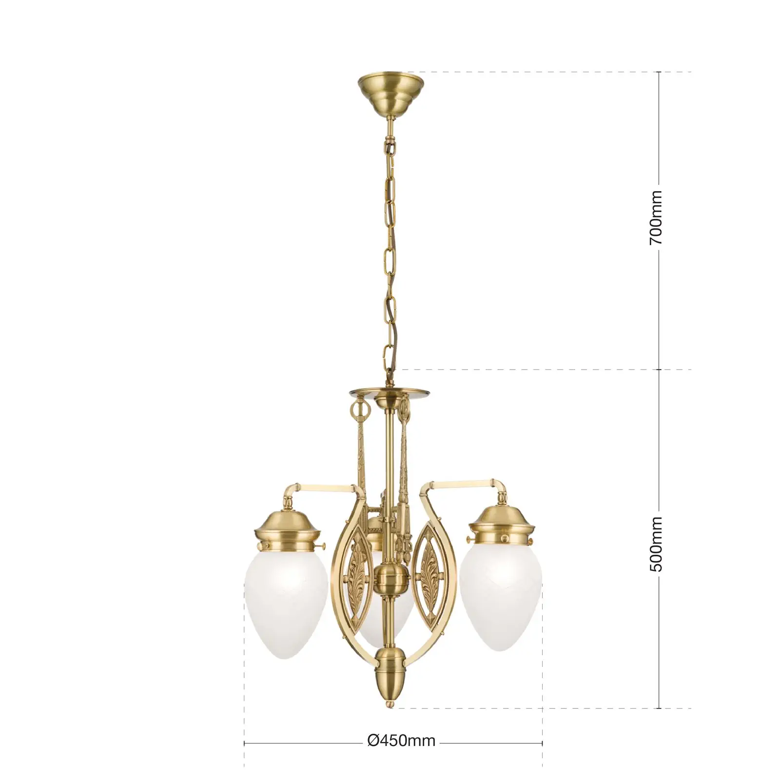 Luster BUDAPEST, 3 izvora svetla, bronza, sa prozirnim mat staklima - 7