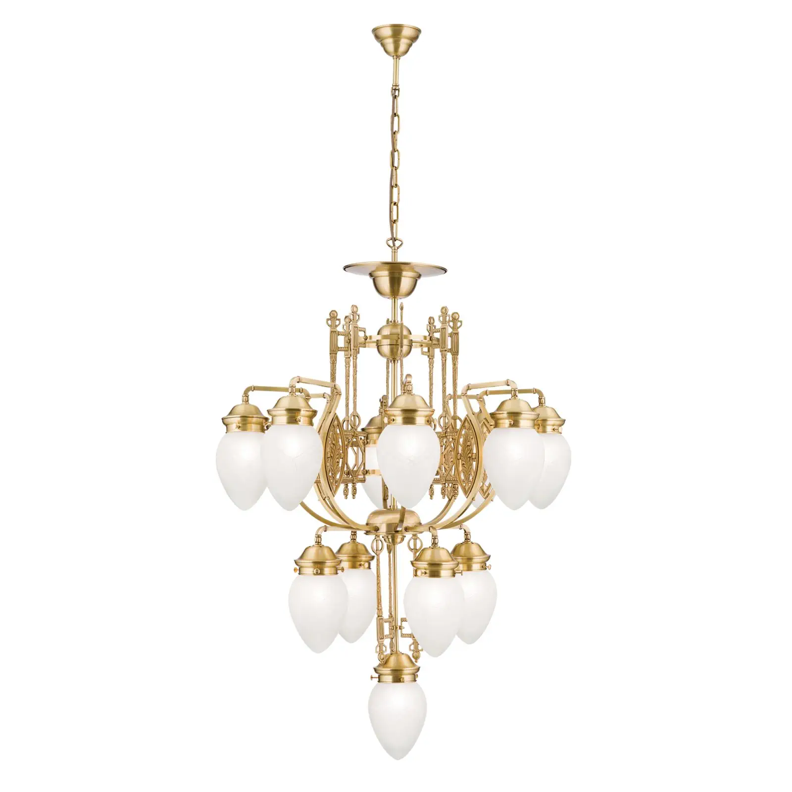 Luster BUDAPEST, 13 izvora svetla, bronza, sa prozirnim mat staklom - 4