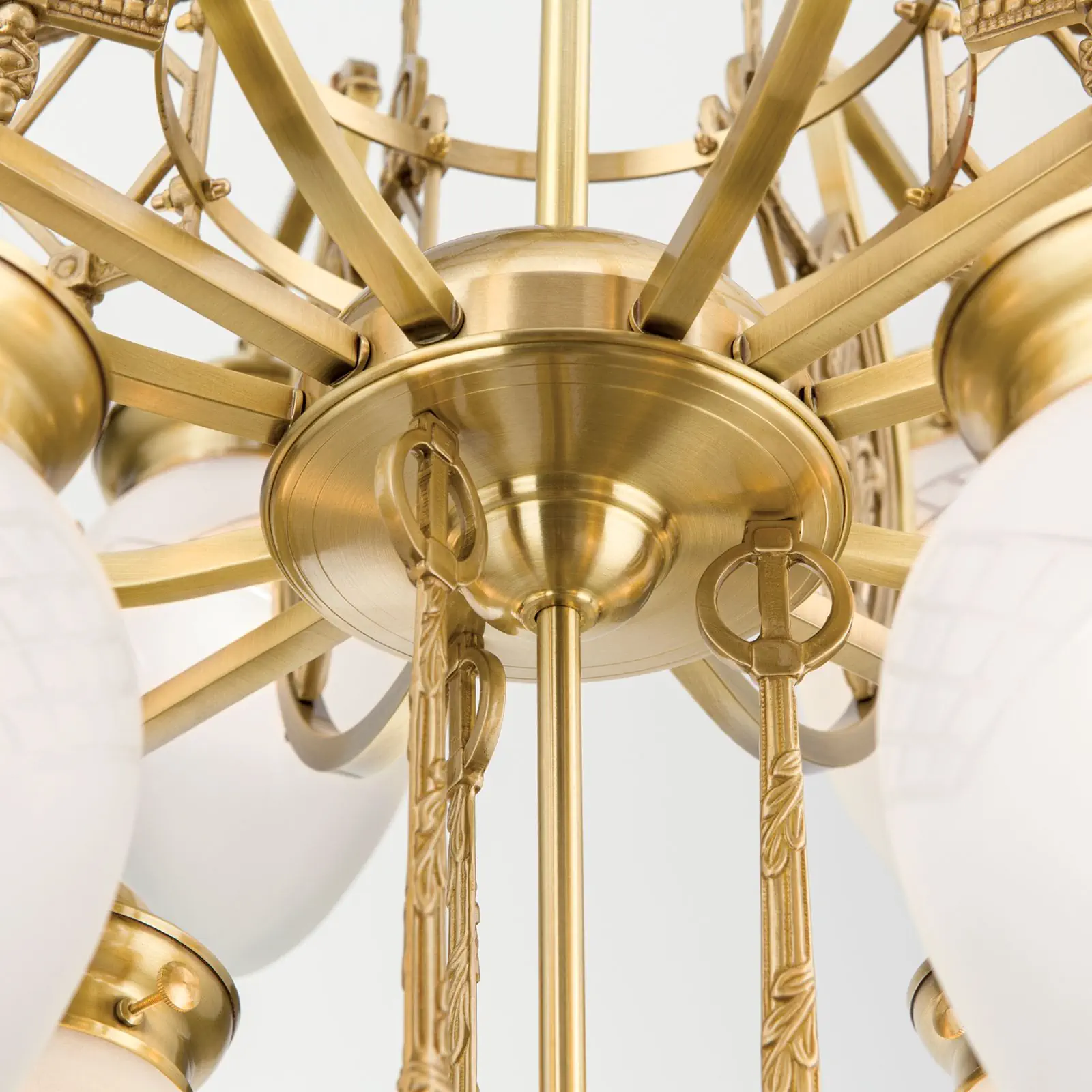 Luster BUDAPEST, 13 izvora svetla, bronza, sa prozirnim mat staklom - 5