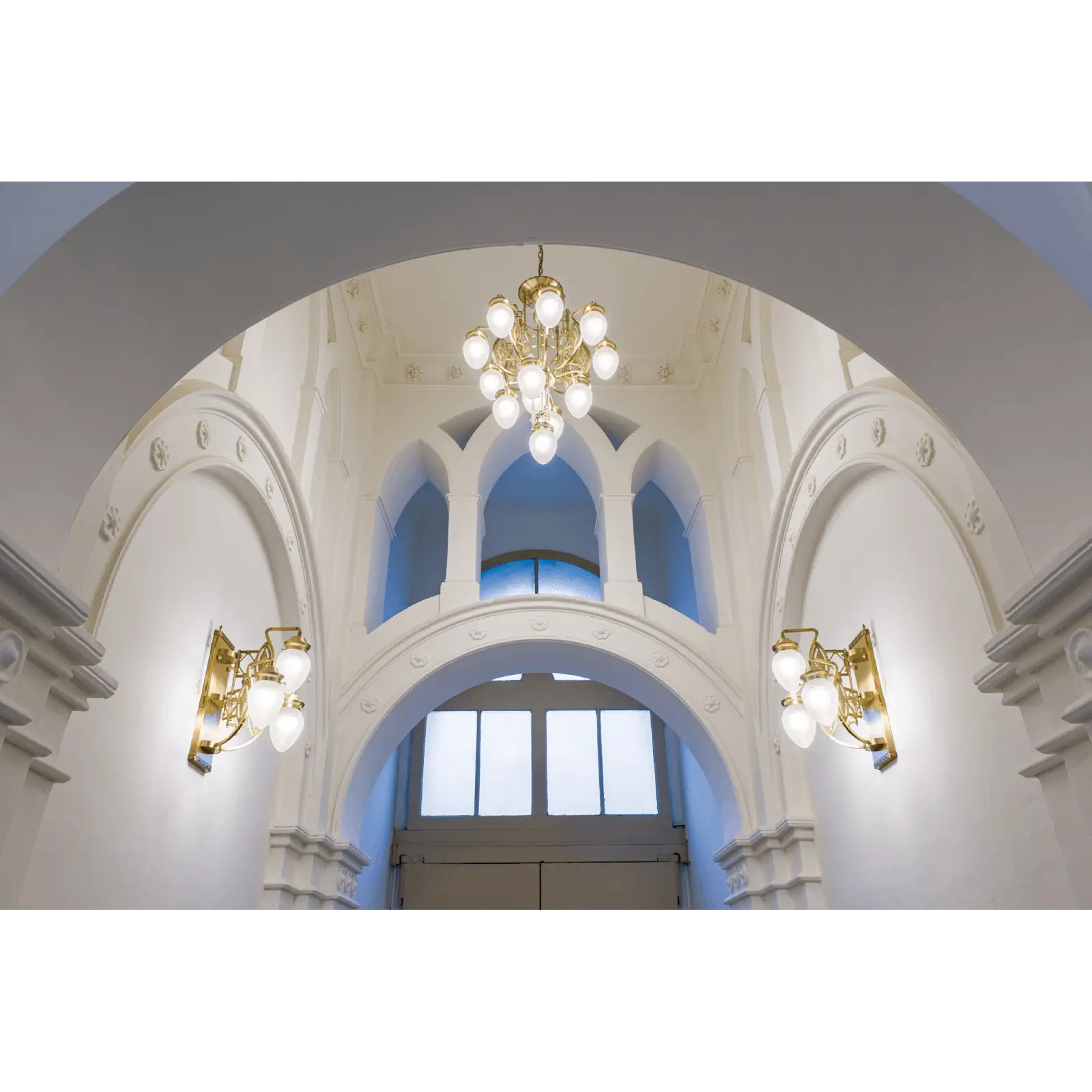 Luster BUDAPEST, 13 izvora svetla, bronza, sa prozirnim mat staklom - 9