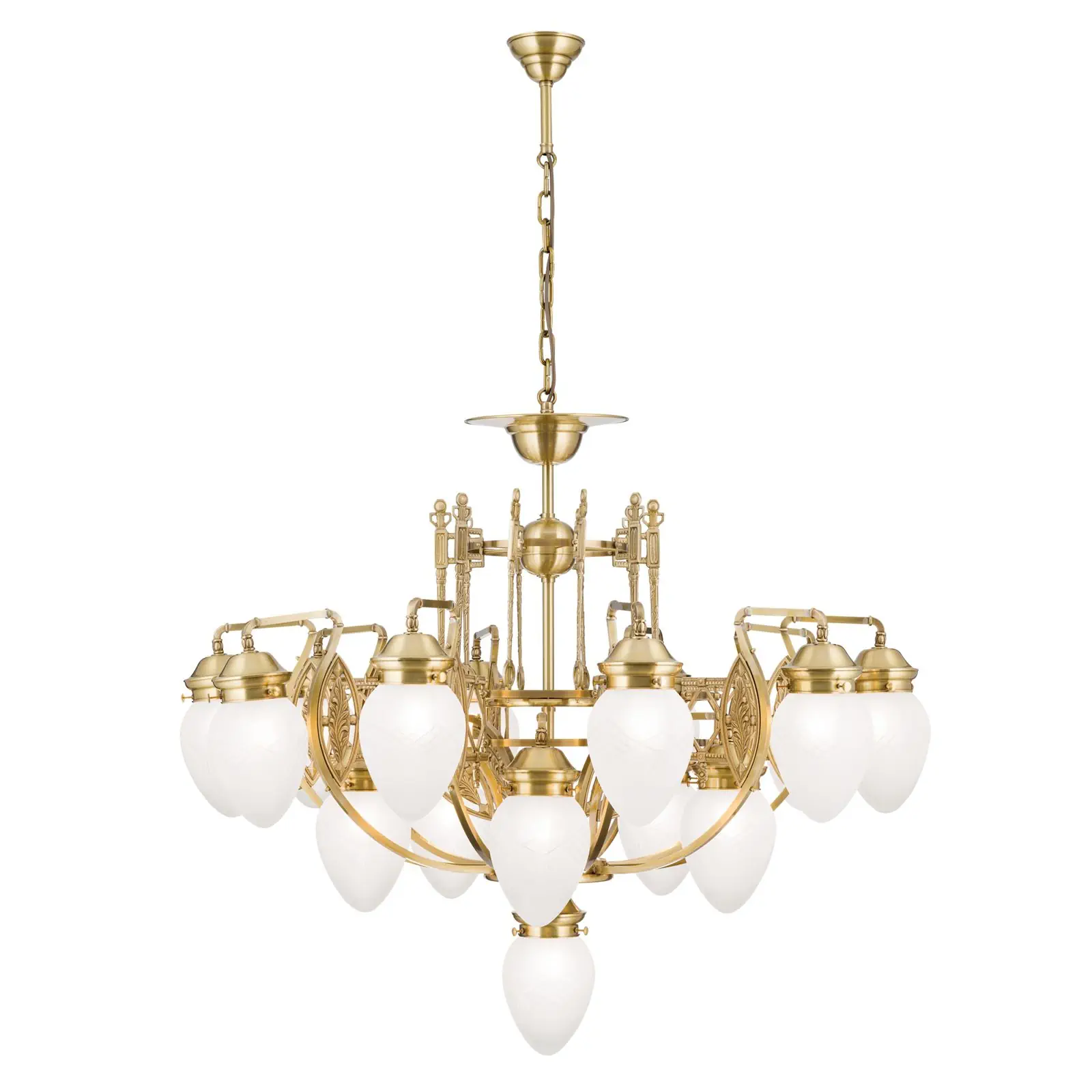 Luster BUDAPEST, 16 izvora svetla, bronza, sa prozirnim mat staklom - 4