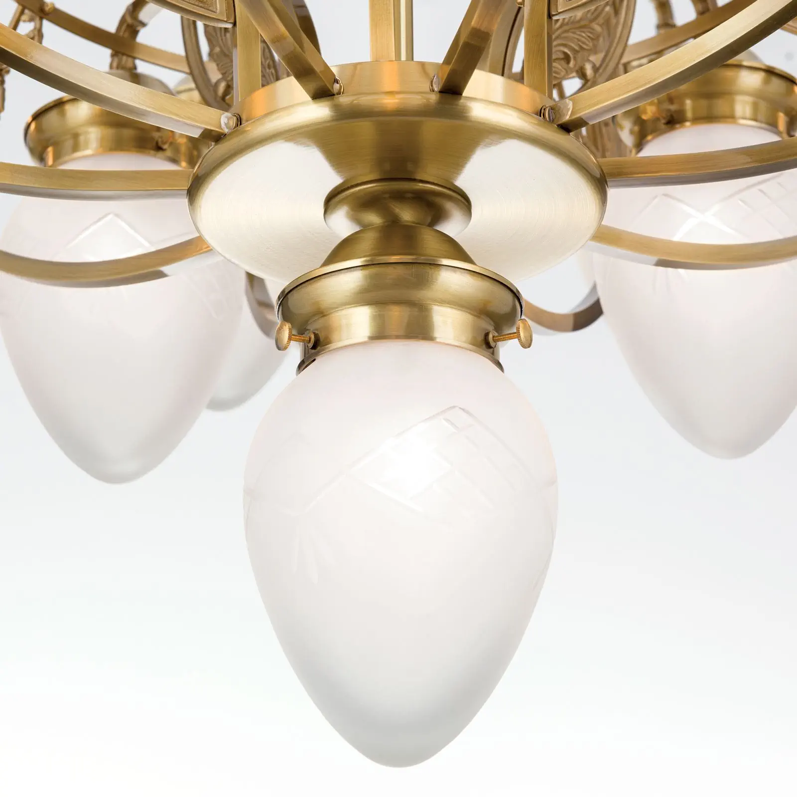 Luster BUDAPEST, 16 izvora svetla, bronza, sa prozirnim mat staklom - 6