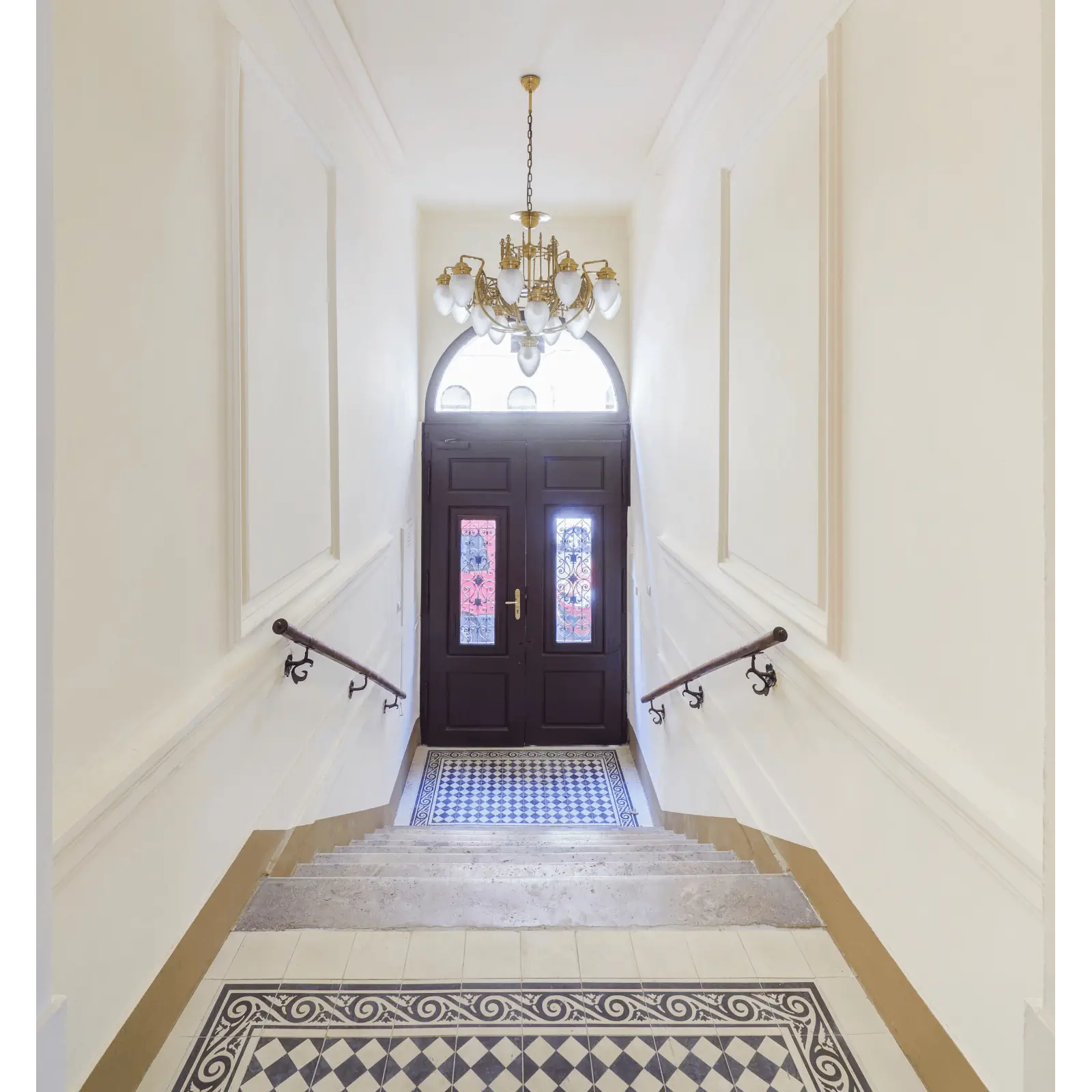 Luster BUDAPEST, 16 izvora svetla, bronza, sa prozirnim mat staklom - 9