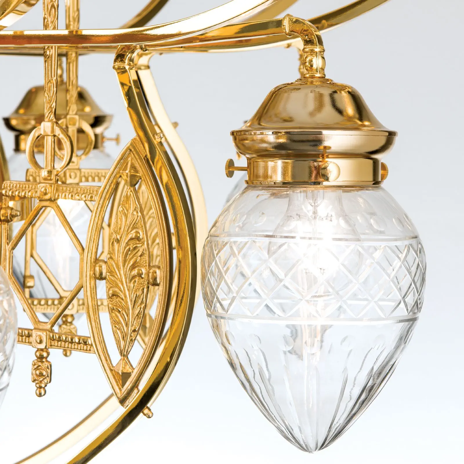 Luster BUDAPEST, 28 izvora svetla, 24K pozlata, sa prozirnim brušenim staklom - 6