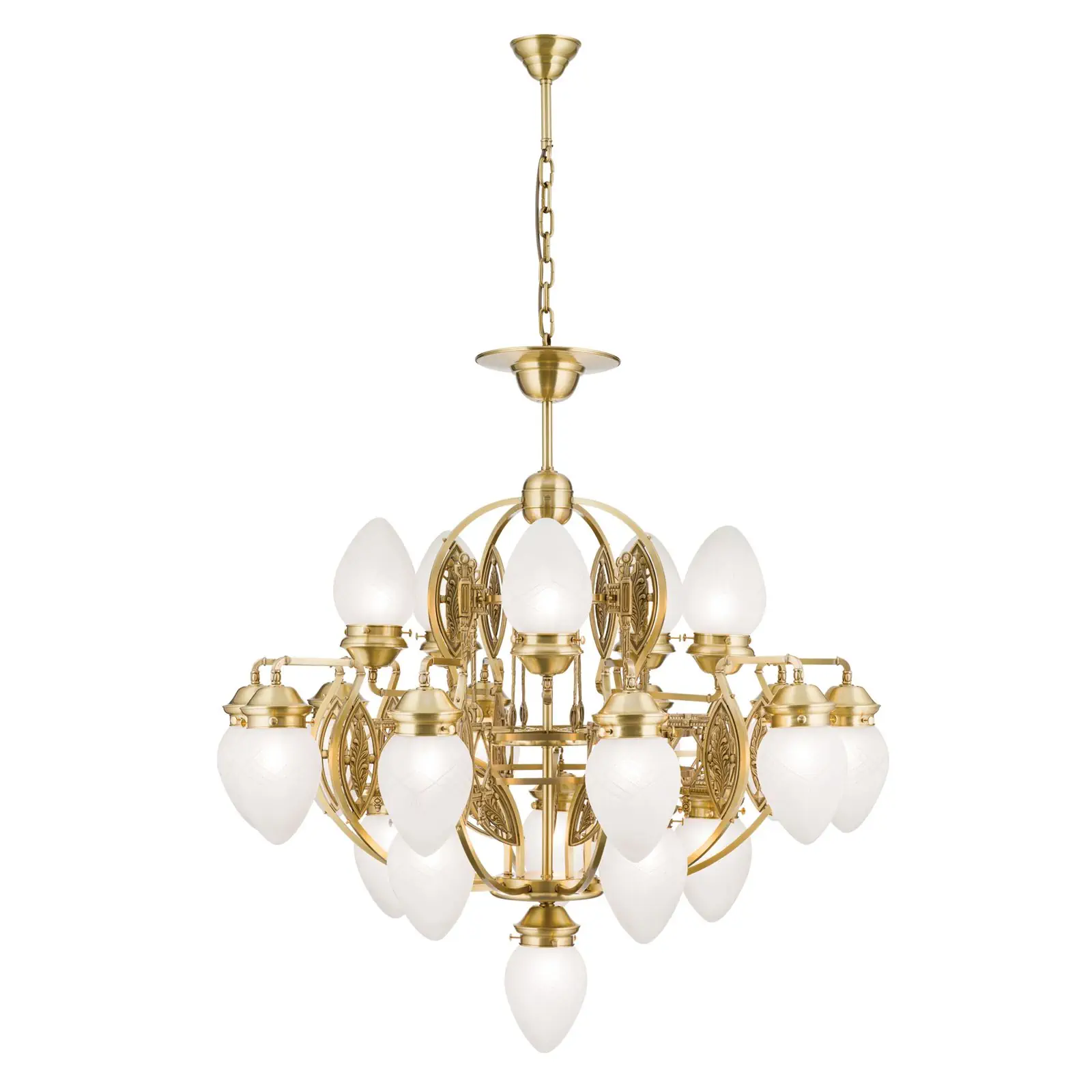 Luster BUDAPEST, 21 izvor svetla, bronza, sa prozirnim mat staklom - 4