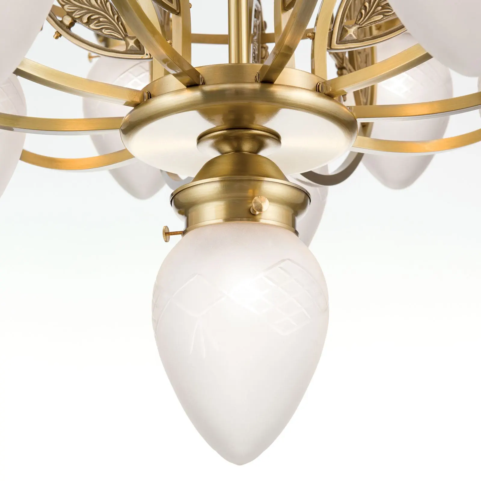 Luster BUDAPEST, 21 izvor svetla, bronza, sa prozirnim mat staklom - 6