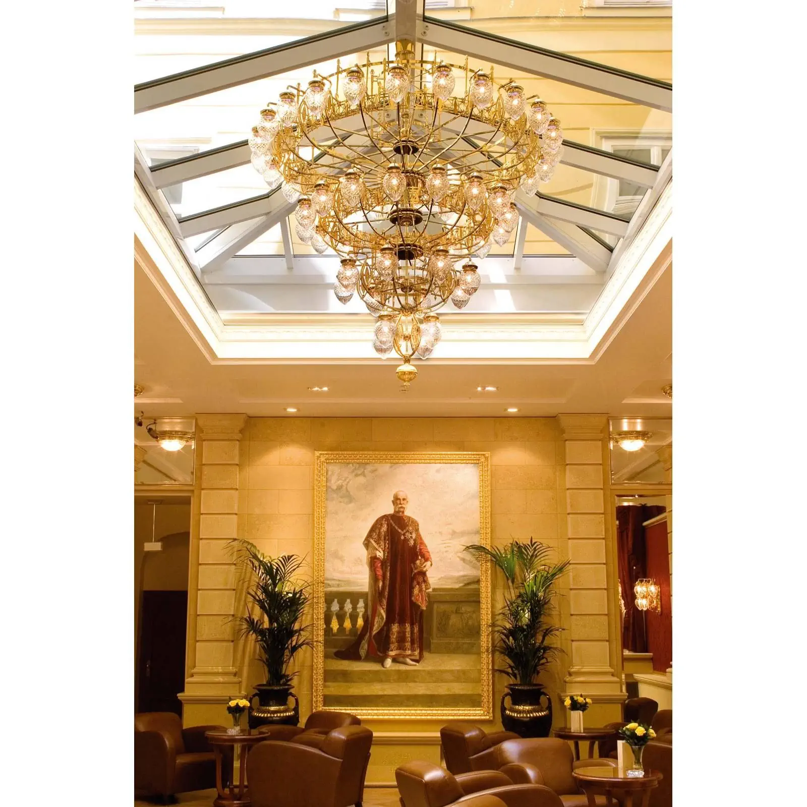 Luster BUDAPEST, 52 izvora svetla, bronza, sa prozirnim mat staklom - 2